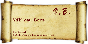 Váray Bors névjegykártya